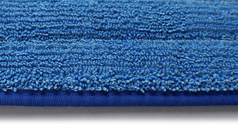 EACH   18"   STANDARD LOOP PILE Microfiber Hook and Loop Wet/Dry Mopping Pads w/BLUE Binding